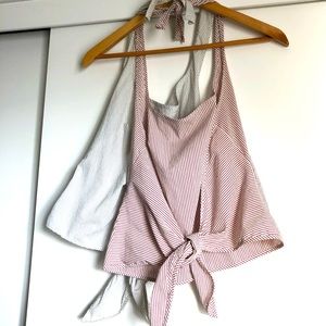 Bundle of 2 Laura Urbinati Striped Halter Tops